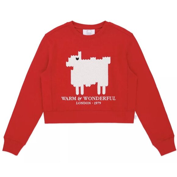 Warm Wonderful x Rowing Blazers Princess Diana Red Cropped Sheep Sweatshirt XXL - Picture 1 of 12